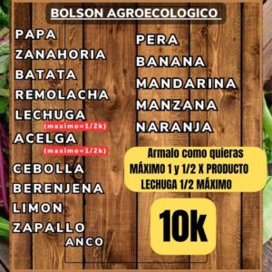 Bolsón Orgánico Frutas y Verduras (MAXIMO 1K Y 1/2 X PRODUCTO)