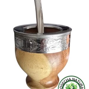 Mate imperial de algarrobo virola de acero cincelada