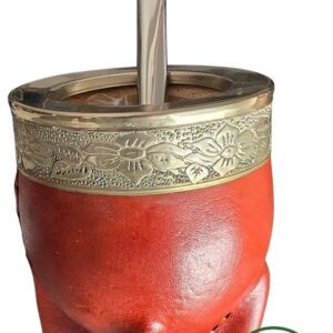 Mate imperial calabaza.virola alpaca cincelada borravino