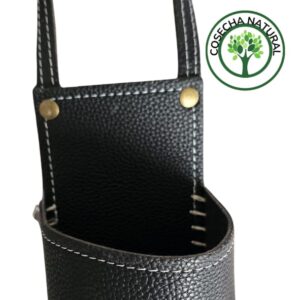 porta mate de auto ecocuero negro